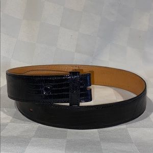 Sz S Max Lang Black Genuine Lizard Belt